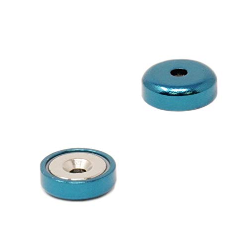 Blau Ein Typ Neodym Pot Magnet Für Kunst, Handwerk, Modellherstellung - 16mm Durchmesserpackung von 4 von Magnet Expert