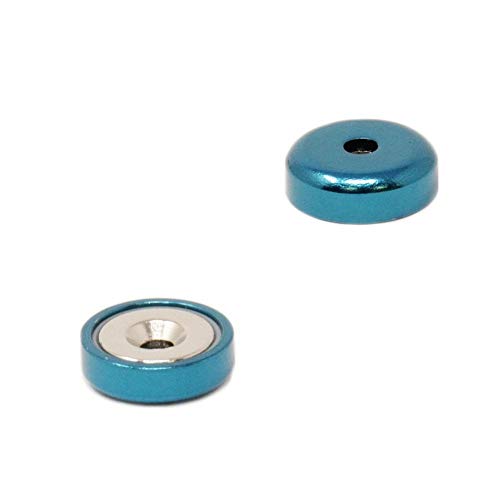 Blau Ein Typ Neodym Pot Magnet Für Kunst, Handwerk, Modellherstellung - 16mm Durchmesserpackung von 4 von first4magnets