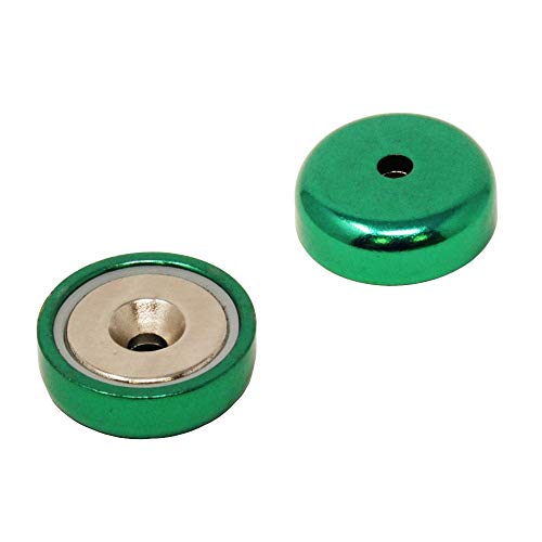 Grün Ein Typ Neodym Pot Magnet Für Kunst, Handwerk, Modellherstellung - 25mm Durchmesserpackung von 4 von first4magnets