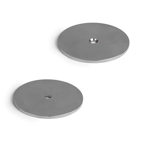 Nickel Plattierte Counterunk Waats - Stahlscheibe Für Magnete, Abhängekunstwerk Oder Notizenboards - 50mm Durchmesser x 1,5mm Dick x 4,2mm Loch - Pack von 10 von Magnet Experts