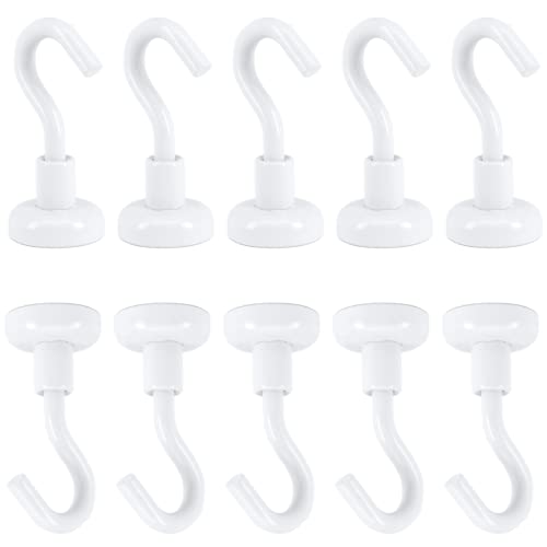 [10 Stück] Magnethaken - Neodym Magnet Haken - 16mm - 6 KG extra Stark -Topfmagnet mit Gewinde M3- Magnethalter mit Haken zum aufhängen - Runde Flachgreifer von Magnet-Kauf