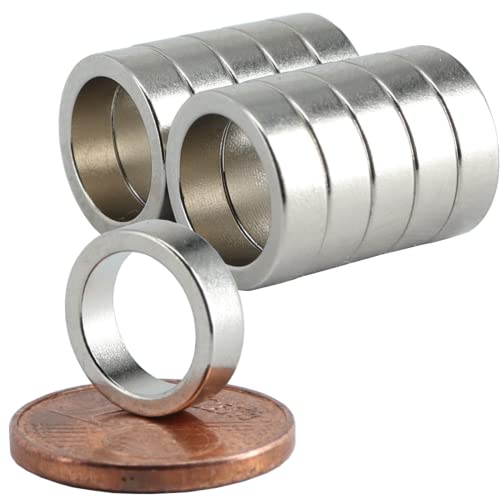 [10 Stück] Neodym Magnet N52 Ringmagnete extra stark Magnetring Magnete Mit 8mm Loch Bohrung Runder Ring 11mm x 3mm Scheiben Flach Rund von Magnet-Kauf
