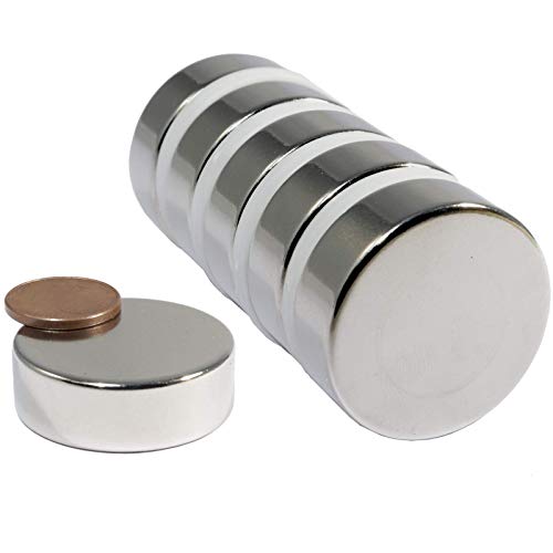 5x Neodym Magnet Scheibe 30x10mm - 22 KG Extra Stark - Super Magnetscheibe 30mm Durchmesser - Neodym Magnete Rund Groß von Magnet-Kauf