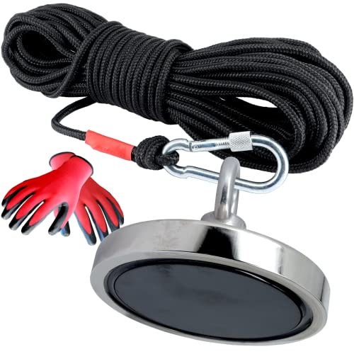Bergemagnet 120 KG - Angemagnet Set mit Seil - Ösenmagnet Mit M14 Gewinde - 125mm Durchmesser mit Öse - Topfmagnet - Super Stark Power Magnete zum Magnetfischen Bergemagnet 120 KG - Angemagnet Set mit Seil - Ösenmagnet Mit M14 Gewinde - 125mm Durchmesser mit Öse - Topfmagnet - Super Stark Power Magnete zum Magnetfischen von Magnet-Kauf