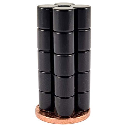 Neodym Magnet N52 Scheibe 1,6KG - Zylinder Magnetscheibe 6mm Durchmesser x 6mm - 6x6mm Runde Scheiben Schwarz Stabmagnet [20 Stück] von Magnet-Kauf