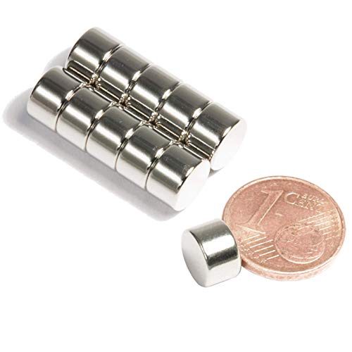 Neodym Magnet N52 Scheibe 2,2KG - Zylinder Magnetscheibe 8mm Durchmesser x 5mm - 8x5mm Neodym Magnete Runde Scheiben Stabmagnet [10 Stück] von Magnet-Kauf