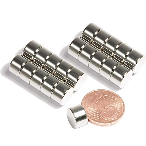 Neodym Magnet N52 Scheibe 2,2KG - Zylinder Magnetscheibe 8mm Durchmesser x 5mm - 8x5mm Neodym Magnete Runde Scheiben Stabmagnet [20 Stück] von Magnet-Kauf