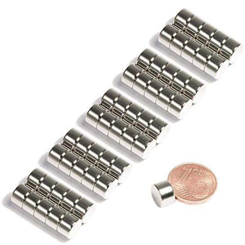 Neodym Magnet N52 Scheibe 2,2KG - Zylinder Magnetscheibe 8mm Durchmesser x 5mm - 8x5mm Neodym Magnete Runde Scheiben Stabmagnet [50 Stück] von Magnet-Kauf