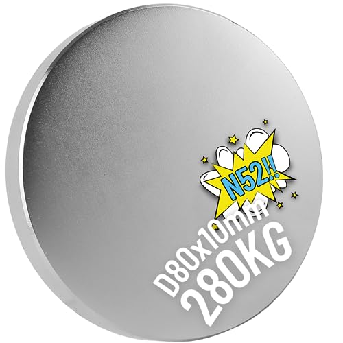 Neodym Magnet N52 Scheibe 280KG - Super Starke Magnetscheibe 80mm Durchmesser - Runde Neodym Magnete Sehr Stark Scheiben Rund Flach Neodym Magnet N52 Scheibe 280KG - Super Starke Magnetscheibe 80mm Durchmesser - Runde Neodym Magnete Sehr Stark Scheiben Rund Flach von Magnet-Kauf