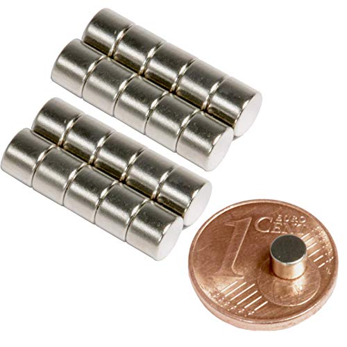 Neodym Magnet N52 Scheibe 490g - Zylinder Magnetscheibe 4mm Durchmesser - 4x3mm Neodym Magnete Runde Scheiben [20 Stück] von Magnet-Kauf