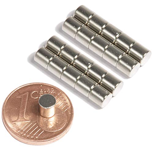 Neodym Magnet N52 Scheibe 581g - Zylinder Magnetscheibe 4mm Durchmesser - 4x4mm Neodym Magnete Runde Scheiben [20 Stück] von Magnet-Kauf