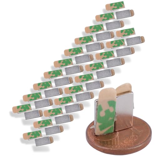 Neodym Magnet N52 Selbstklebend 10x5x1mm 850g Stark Klebemagnete Magnetplättchen Quader 1mm Flach 10mm x 5mm [40 Stück] von Magnet-Kauf