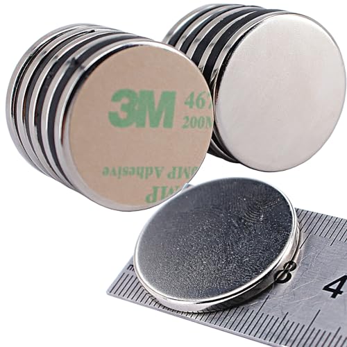 Neodym Magnet N52 Selbstklebend D 30x3mm 8Kg Stark Klebemagnete Magnetplättchen Scheibe 3mm Flach 30mm Rund Magnetscheibe Scheibenmagnet [10 Stück] von Magnet-Kauf