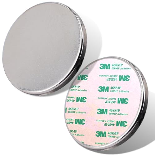 Neodym Magnet N52 Selbstklebend D 30x3mm 8Kg Stark Klebemagnete Magnetplättchen Scheibe 3mm Flach 30mm Rund Magnetscheibe Scheibenmagnet [2 Stück] von Magnet-Kauf