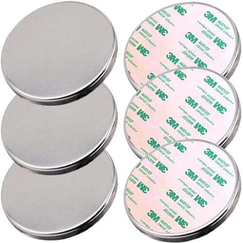 Neodym Magnet N52 Selbstklebend D 30x3mm 8Kg Stark Klebemagnete Magnetplättchen Scheibe 3mm Flach 30mm Rund Magnetscheibe Scheibenmagnet [6 Stück] von Magnet-Kauf