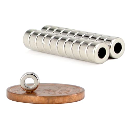 Neodym Magnet Ringmagnete - Magnet Mit Loch Bohrung 2mm - Runder Ring Magnet 4mm x 2mm Scheiben Magnete Stark - Flach Rund - Magnetring Stark [10 Stück] von Magnet-Kauf