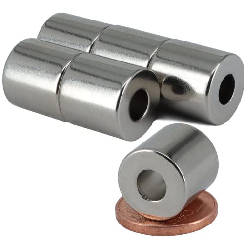 [5 Stück] Neodym Magnet N52 Ringmagnete extra stark Magnetring Magnete Mit 5mm Loch Bohrung Runder Ring 12mm x 12mm Scheiben Flach Rund von Magnet-Kauf