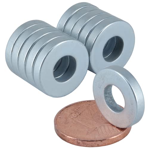 [10 Stück] Neodym Magnet N50 Ringmagnete extra stark Magnetring Magnete Mit 6mm Loch Bohrung Runder Ring 13mm x 2,4mm Scheiben Flach Rund von Magnet-Kauf