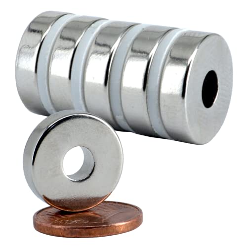 [10 Stück] Neodym Magnet N52 Ringmagnete extra stark Magnetring Magnete Mit 5mm Loch Bohrung Runder Ring 15mm x 4mm Scheiben Flach Rund von Magnet-Kauf