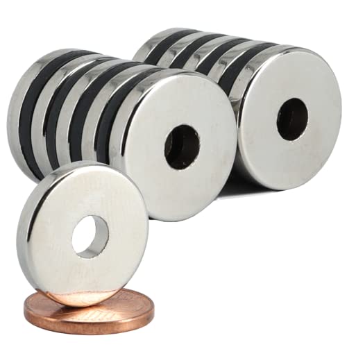 [10 Stück] Neodym Magnet Ringmagnete extra stark Magnetring Magnete Mit 5,2mm Loch Bohrung Runder Ring 18mm x 3mm Scheiben Flach Rund von Magnet-Kauf