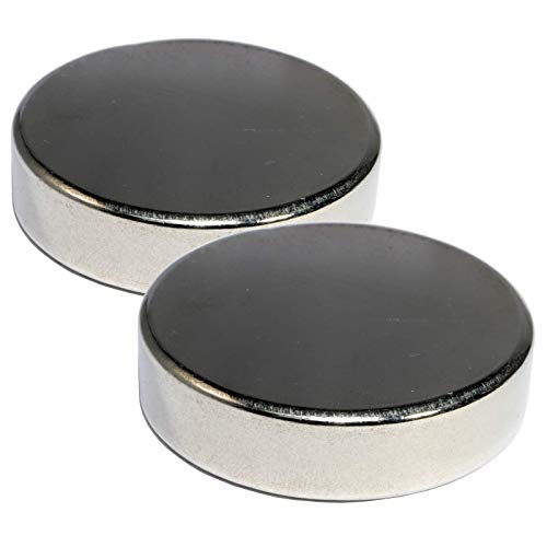 Neodym Magnet Scheibe 40x10mm - 25 KG Extra Stark - Super Magnetscheibe 40mm Durchmesser - Neodym Magnete Rund Groß (2 Stück) von Magnet-Kauf