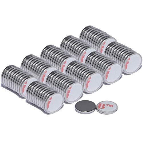 Neodym Magnet Selbstklebend Flach Mini Magnete 8mm x 0,75mm Scheibe- Bastelmagnete Scheibenmagnet Stark Dünn - Mit 3M Klebepads Magnetscheibe Rund 8mm x 0,75mm Stark [100 Stück] von Magnet-Kauf