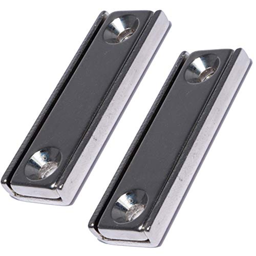 Neodym Magnet mit Bohrung Senkung - Extra Starke Topfmagnete 40mm x 13,5mm - 16 KG Zugkraft - Flachgreifer Quader mit M3 - Senkbohrung [2 Stück] von Magnet-Kauf