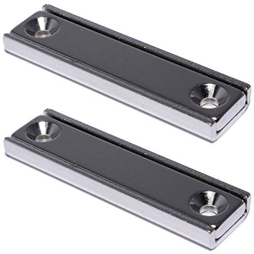 Neodym Magnet mit Bohrung Senkung - Extra Starke Topfmagnete 50mm x 13,5mm - 20 KG Zugkraft - Flachgreifer Quader mit M3 - Senkbohrung [2 Stück] von Magnet-Kauf