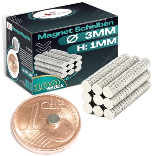 Neodym Magnete 100 Stück N52 Dauermagnet 3mm x 1mm Scheiben Magnet Mini Permanentmagnet Bastelmagnete Haftmagnete Extrem Stark von Magnet-Kauf