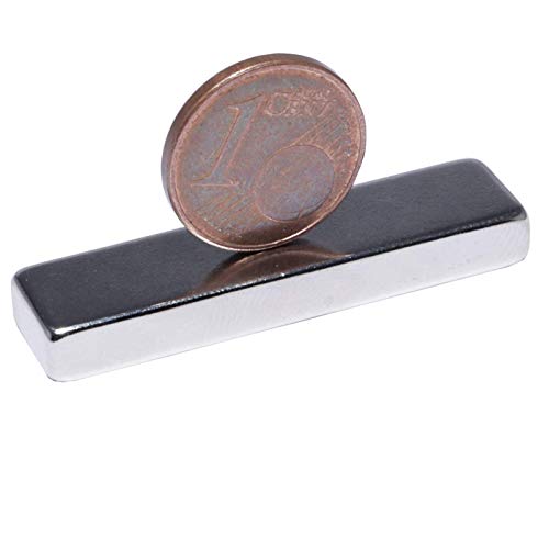 Neodym Magnete Extra Stark Quader 40x10x5mm - 9 Kg Powermagnet - Neodym Magnet 40mm - Quadermagnet 40 x 10 x 5 mm - N52 Stark Neodym-Magnete (20 Stück) von Magnet-Kauf