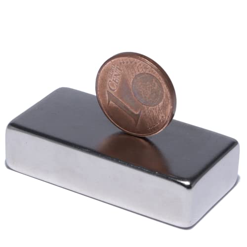 Neodym Magnete Extra Stark Quader 40x20x10mm - 25 Kg Powermagnet - Neodym Magnet 40mm - Quadermagnet 40 x 20 x 10 mm - N52 Stark Neodym-Magnete (1 Stück) von Magnet-Kauf