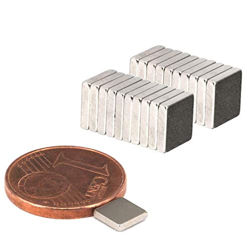 Neodym Magnete Extra Stark Quader 5x5x1mm - Stabmagnet Magnetquader - Mini Neodym Magnet 5mm - Quadermagnet 5 x 5 x 1mm - Stark Neodym-Magnete (20) von Magnet-Kauf