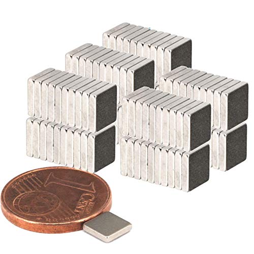 Neodym Magnete Extra Stark Quader 5x5x1mm - Stabmagnet Magnetquader - Mini Neodym Magnet 5mm - Quadermagnet 5 x 5 x 1mm - Stark Neodym-Magnete (50) von Magnet-Kauf