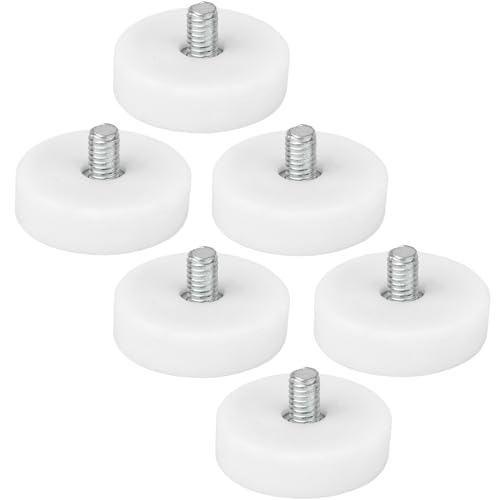 Neodym Magnete Gummiert D 22mm Rund Mit M4 Außengewinde 8KG Stark Zugkraft Topfmagnet Scheibe Mit Gewinde Stange Außen Gewinde Weiß [6 Stück] von Magnet-Kauf