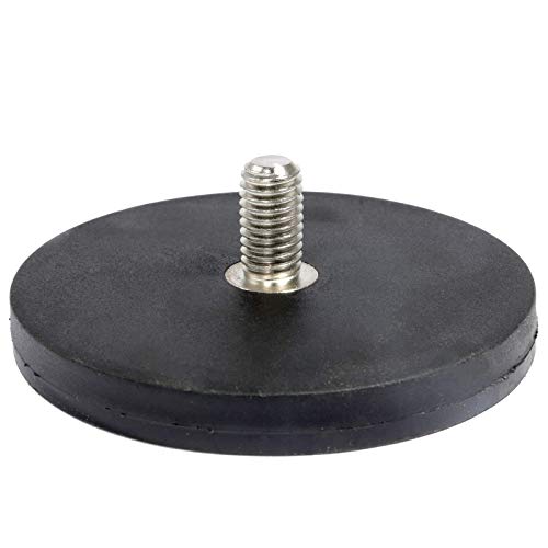 Neodym Magnete Gummiert D 43 mm Mit M6 Außengewinde 15 KG Zugkraft Flachgreifer Magnet Scheibe Topfmagnet Gummi Runde Magnete mit Gewinde für Schrauben Öse oder Haken von Magnet-Kauf