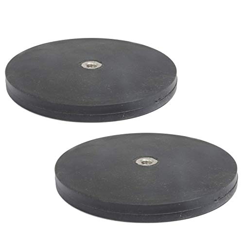 Neodym Magnete Gummiert Ø 88mm Mit M8 Innengewinde 55 KG Zugkraft Flachgreifer Magnet Scheibe Topfmagnet Gummi Runde Magnete mit Gewinde für Schrauben Öse oder Haken von Magnet-Kauf