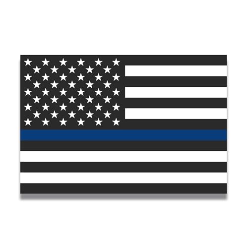 Magnet Me Up Dünne blaue Linie, amerikanische Flagge, Magnet-Aufkleber, 10,2 x 15,2 cm, schwarz und blau, robuster Auto-Magnet für Auto, LKW, SUV, zur Unterstützung von Polizei und von Magnet Me Up