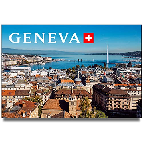 Genf Kühlschrankmagnet Schweiz Reise Souvenir See Genf Jet D'eau Brunnen von Magnet Sv