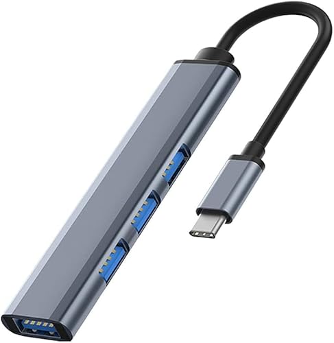 Magnet USB-Hub mit 4 Ports, 4 in 1 mit 1 x USB 3.0 und 3 x USB 2.0, Silbergrau, für Laptops mit iOS, WS und Anderen Geräten mit Schnittstelle (USB-C-Hub) von Magnet