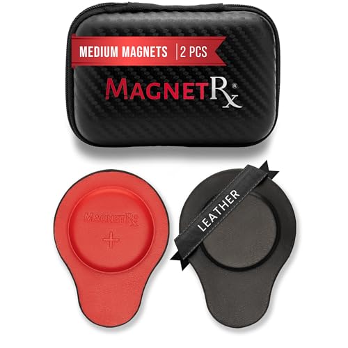 MagnetRX® Biomagnetisches Magnet-Set – Neodym-Therapiemagnete für Biomagnetismus – Dr. Goiz Bio-Magnet Paar – Lederbeschichtete Magnete für Magnettherapie (Mittel | 2 Stück) von MagnetRX