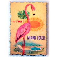 Miami Beach Florida Reise Poster Kühlschrankmagnet Holzstil von MagnetRevolution