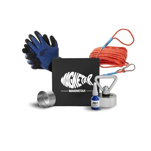 Magnetar - Magnetfischen Set - Allround 280kg Bergemagnet - Magnetangel Paket mit Haken/Seil/Handschuhen/Schutzhülle/Kleber - 360 Angelmagnet zum Magnet fischen von Magnetar