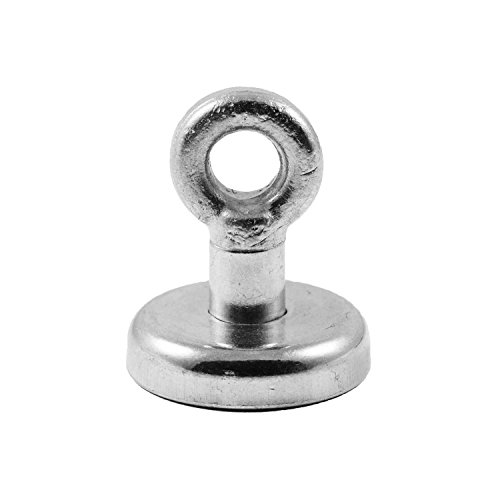 Magnetastico | 1 Stück Neodym N35 Ösenmagnet 32 mm Ø | Haftkraft 34.0 Kilogramm | Super starker Neodymium Topfmagnet mit Öse BZW. Ringschraube verzinkt | Magnet Öse extra stark, Magnet mit Öse von Magnetastico