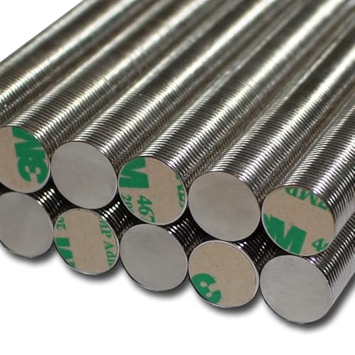 10 NEODYM Magnete selbstklebend NdFeB Ø15x1 mm - 1,2 KG! von Magnethandel