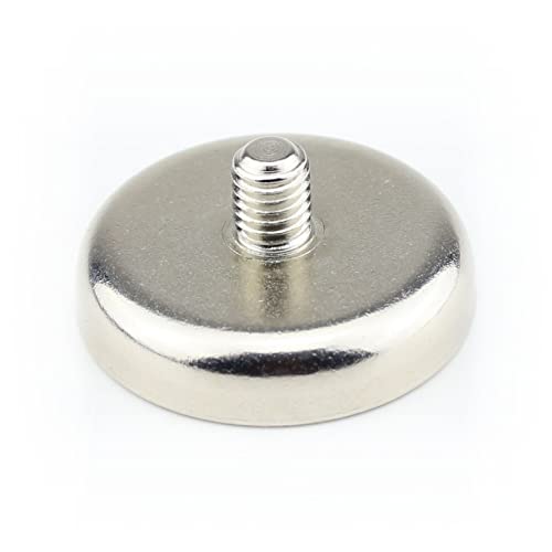 10 Neodym Flachgreifer Topfmagnete Ø40x9 mm N35 Magnet mit Außengewinde Gewinde M8x10mm - Haftkraft 52 kg / 520 N von Magnethandel