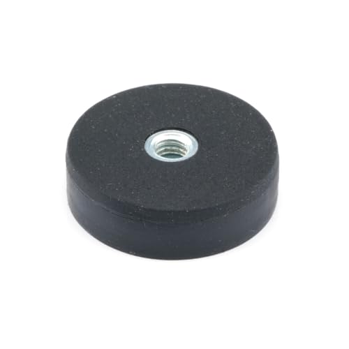 Magnethandel I 10 Stück Neodym Topfmagnete D 22 gummiert mit Innengewinde M4 mm ca. 4,5 kg Topfmagnet Runde Gummi Magnete mit Innengewinde Runde Topfmagnete zum Anschrauben von Magnethandel