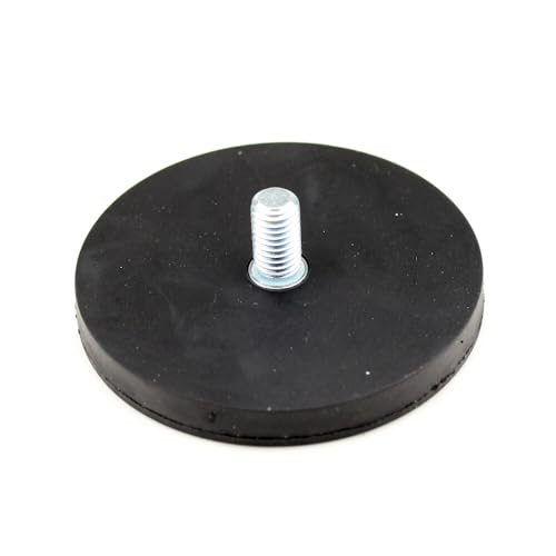 MAGNETHANDEL I 2 Neodym Topfmagnete gummiert mit Gewinde Ø 66 mm ca. 25 kg von Magnethandel