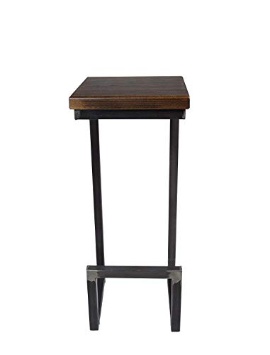 Magnetic Mobel® Barhocker Stahl Holz massiv C-Style Barstuhl Industrial Design Metall Hocker H 78 cm (Nussbaum) von Magnetic Mobel