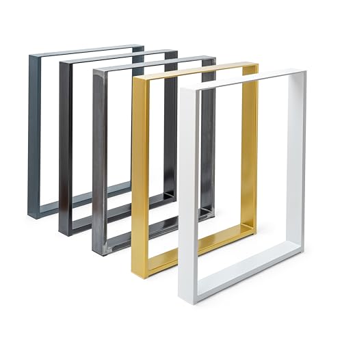 Magnetic Mobel 2 x Tischkufen aus Metall | Industrial Tischbeine in Schwarz Weiß & Rohstahl | Alle Größen für Esstisch Schreibtisch Couchtisch & Bank | DIY Tischgestell (400x720, Anthrazit) von Magnetic Mobel