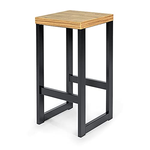 Magnetic Mobel Barhocker Bistrohocker Industriedesign Loft Stahl Restaurant massiv H 75 cm (Eiche, Schwarz) von Magnetic Mobel